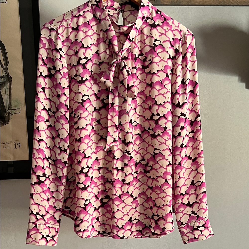 Ann Taylor Pink Floral Blouse